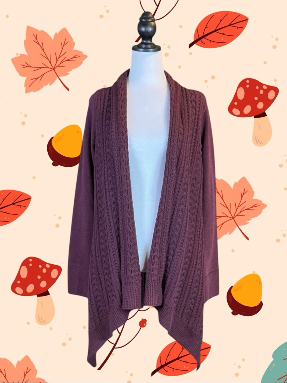 Anthropologie Saturday/Sunday Classic Boho Cozycore Casual Cable Knit Cardigan S